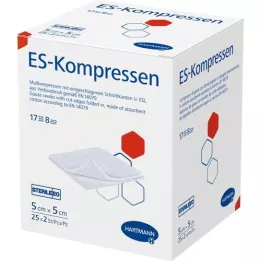 ES-KOMPRESSEN stérile 5x5 cm 8 fois, 25X2 pc