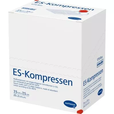 ES-KOMPRESSEN stérile 7,5x7,5 cm 8 fois, 25X2 pc ES-KOMPRESSEN stérile 7,5x7,5 cm 8 fois, 25X2 pc