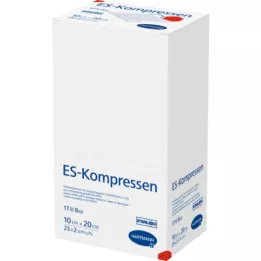 ES-KOMPRESSEN stérile 10x20 cm 8 fois, 25X2 pc