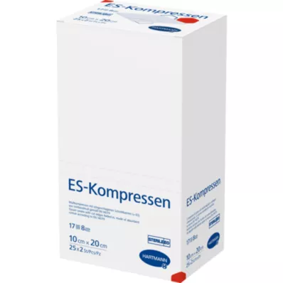 ES-KOMPRESSEN stérile 10x20 cm 8 fois, 25X2 pc