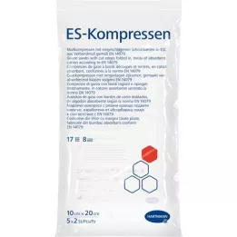 ES-KOMPRESSEN stérile 10x20 cm 8 fois, 5X2 pc
