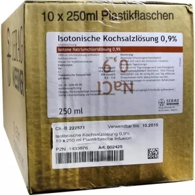 ISOTONISCHE Solution saline 0,9% plastique inf. solution, 10X250 ml