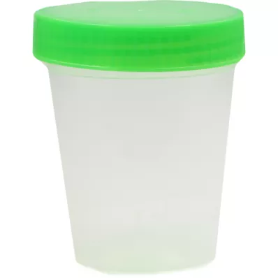 URINBECHER avec bouchon à vis emballé individuellement, 1 pièce