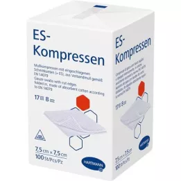ES-KOMPRESSEN non stérile 7,5x7,5 cm 8 fois, 100 pièces