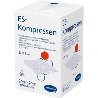 ES-KOMPRESSEN non stérile 7,5x7,5 cm 8 fois, 100 pièces