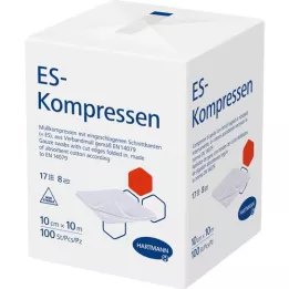 ES-KOMPRESSEN non stérile 10x10 cm 8 fois, 100 pc
