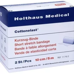 KURZZUGBINDE Coton élastique 10 cmx5 m, 2 pièces