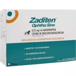 ZADITEN ophtha sine 0,25 mg/ml gouttes oculaires dose unique, 50 pc