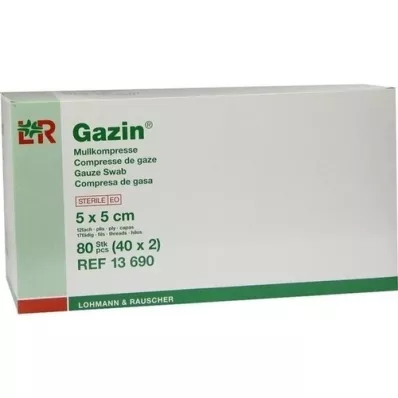 GAZIN Gaze comp.5x5 cm stérile 12 fois, 40x2 pièces