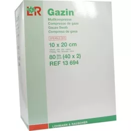 GAZIN Gaze comp. 10x20 cm stérile 12 fois, 40x2 pièces