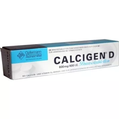 CALCIGEN D 600 mg/400 UI comprimés effervescents, 20 pc