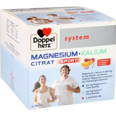 DOPPELHERZ Granulés du système magnésium + citrate de potassium, 40 pièces DOPPELHERZ Granulés du système magnésium + citrate de potassium, 40 pièces
