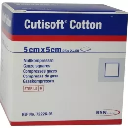 CUTISOFT Coton compr.5x5 cm stérile, 25X2 pc
