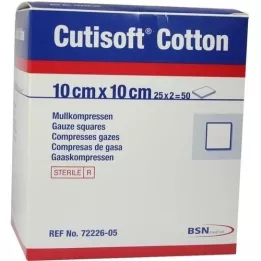 CUTISOFT Coton compr. 10x10 cm stérile, 25X2 pc