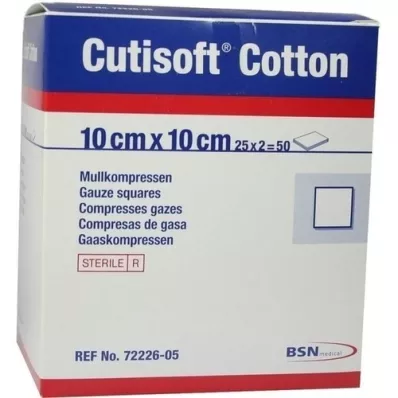 CUTISOFT Coton compr. 10x10 cm stérile, 25X2 pc CUTISOFT Coton compr. 10x10 cm stérile, 25X2 pc