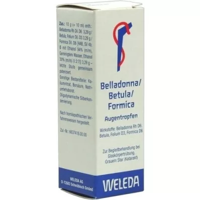 BELLADONNA/BETULA/FORMICA Gouttes oculaires, 10 ml