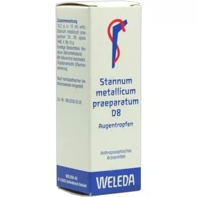 STANNUM METALLICUM praeparatum D 8 gouttes pour les yeux, 10 ml