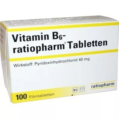 VITAMIN B6-RATIOPHARM 40 mg comprimés pelliculés, 100 pc