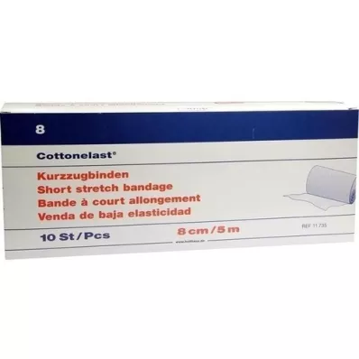 KURZZUGBINDE Cottonelast 8 cmx5 m, 10 pc KURZZUGBINDE Cottonelast 8 cmx5 m, 10 pc