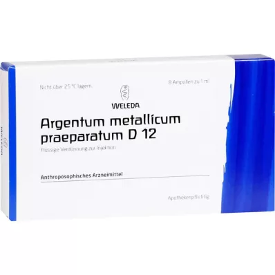 ARGENTUM METALLICUM praeparatum D 12 ampoules, 8 pc