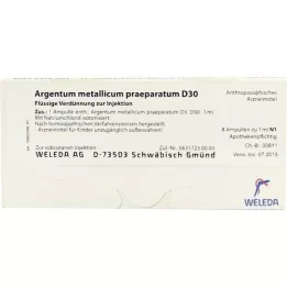 ARGENTUM METALLICUM praeparatum D 30 ampoules, 8 pc