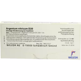 ARGENTUM NITRICUM D 20 ampoules, 8X1 ml