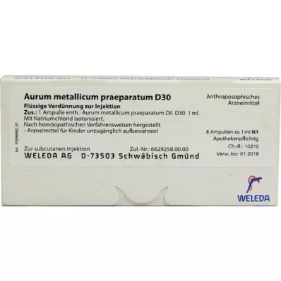 AURUM METALLICUM PRAEPARATUM D 30 ampoules, 8 pc