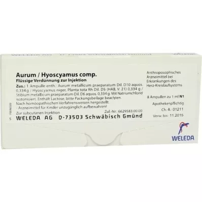 AURUM/HYOSCYAMUS comp. ampoules, 8X1 ml AURUM/HYOSCYAMUS comp. ampoules, 8X1 ml