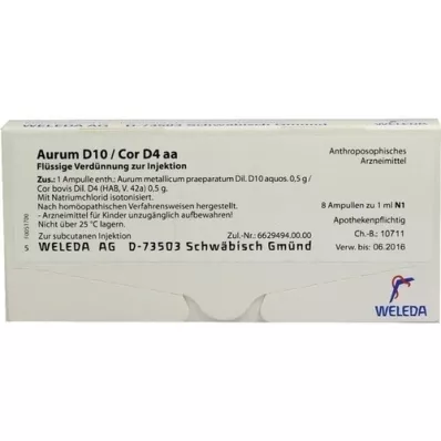 AURUM Ampoules D 10/Cor D 4 aa, 8X1 ml