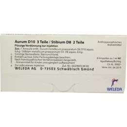 AURUM D 10/Stibium D 8 ampoules, 8X1 ml