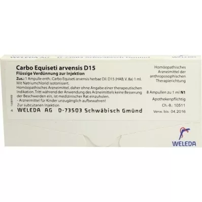 CARBO EQUISETI arvensis D 15 ampoules, 8X1 ml CARBO EQUISETI arvensis D 15 ampoules, 8X1 ml
