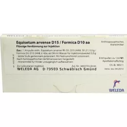 EQUISETUM ARVENSE Ampoules D 15/Formica D 10 aa, 8X1 ml