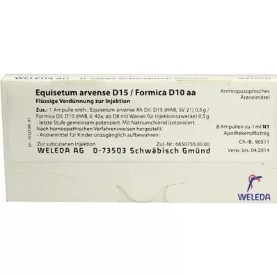 EQUISETUM ARVENSE Ampoules D 15/Formica D 10 aa, 8X1 ml