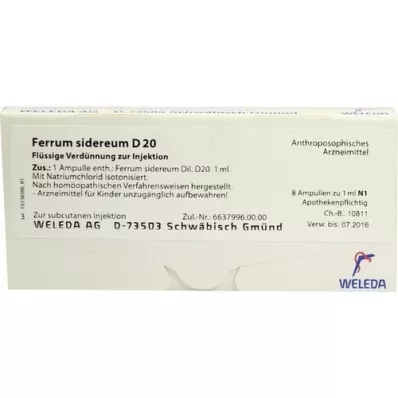 FERRUM SIDEREUM D 20 ampoules, 8X1 ml