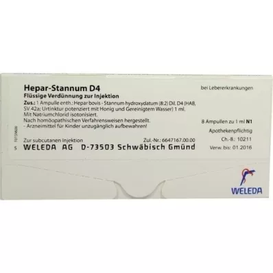 HEPAR STANNUM D 4 ampoules, 8 pc HEPAR STANNUM D 4 ampoules, 8 pc