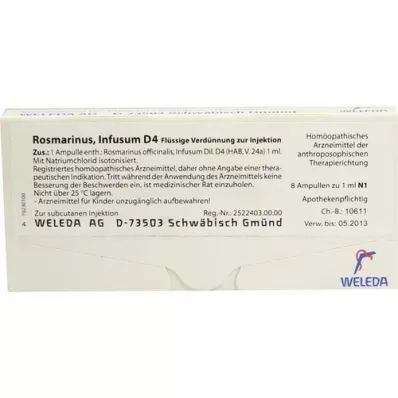 ROSMARINUS D 4 ampoules, 8X1 ml ROSMARINUS D 4 ampoules, 8X1 ml