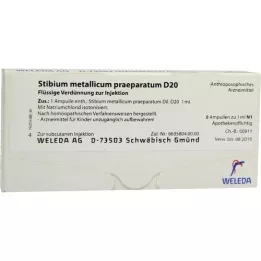 STIBIUM METALLICUM PRAEPARATUM D 20 ampoules, 8X1 ml