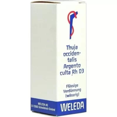 THUJA OCCIDENTALIS ARGENTO culta Rh D 3 Dilution, 20 ml