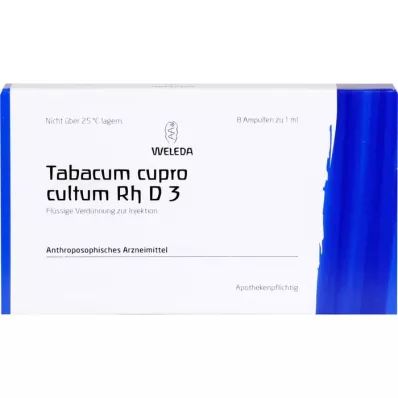 TABACUM CUPRO cultum Rh D 3 ampoules, 8X1 ml TABACUM CUPRO cultum Rh D 3 ampoules, 8X1 ml