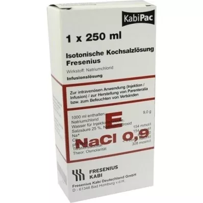 KOCHSALZLÖSUNG Flacon plastique 0,9% Fresenius, 250 ml