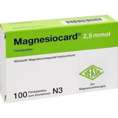 MAGNESIOCARD Comprimés pelliculés de 2,5 mmol, 100 pc MAGNESIOCARD Comprimés pelliculés de 2,5 mmol, 100 pc