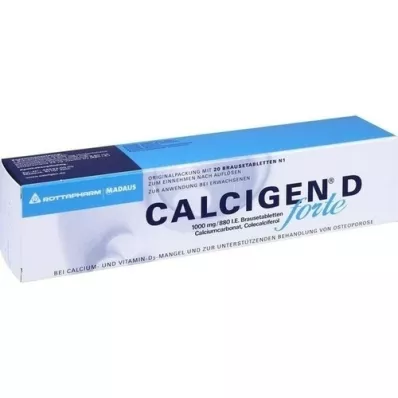 CALCIGEN D forte 1000 mg/880 UI comprimés effervescents, 20 pc CALCIGEN D forte 1000 mg/880 UI comprimés effervescents, 20 pc