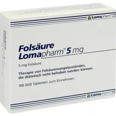 FOLSÄURE LOMAPHARM comprimés de 5 mg, 100 pc FOLSÄURE LOMAPHARM comprimés de 5 mg, 100 pc