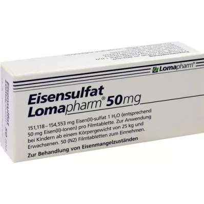 EISENSULFAT Lomapharm 50 mg comprimés pelliculés, 50 pc