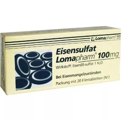 EISENSULFAT Lomapharm 100 mg comprimés pelliculés, 20 pc