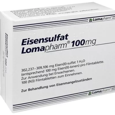 EISENSULFAT Lomapharm 100 mg comprimés pelliculés, 100 pc