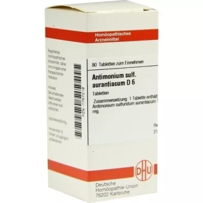 ANTIMONIUM SULFURATUM Aurantiacum D 6 comprimés, 80 pc