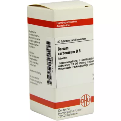BARIUM CARBONICUM D 6 comprimés, 80 pc