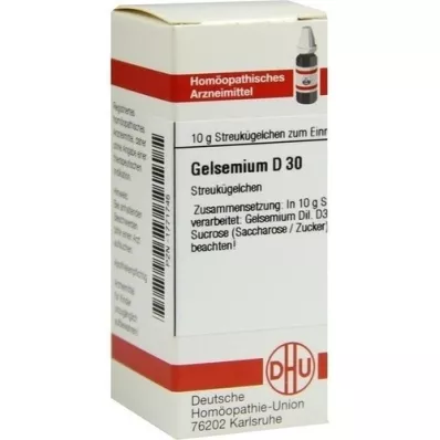 GELSEMIUM D 30 globules, 10 g GELSEMIUM D 30 globules, 10 g