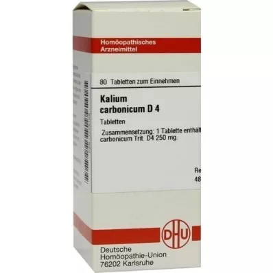 KALIUM CARBONICUM D 4 comprimés, 80 pc